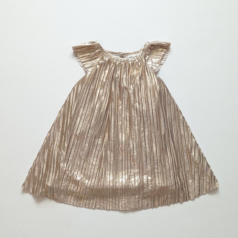 OskKosh Bgosh Pleated Gold Dress 18m